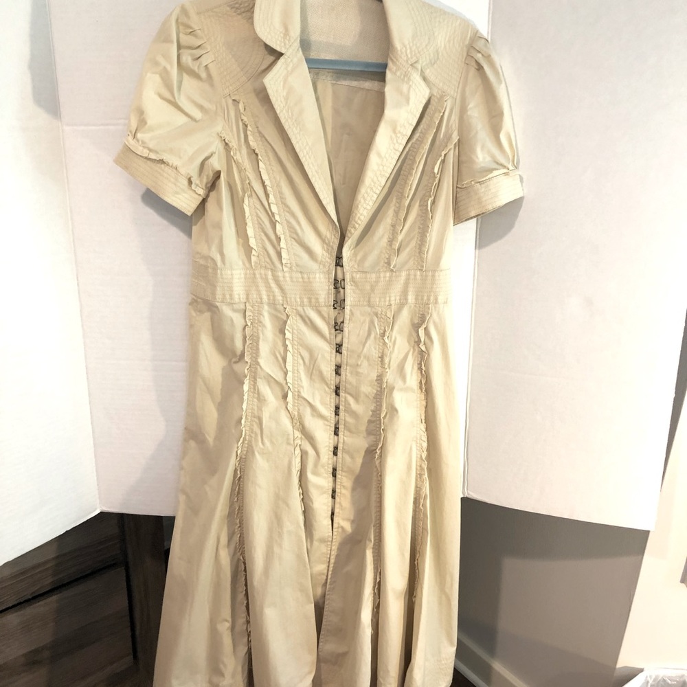 Beauty mark cotton midi with lace up back and hook and eye front closure